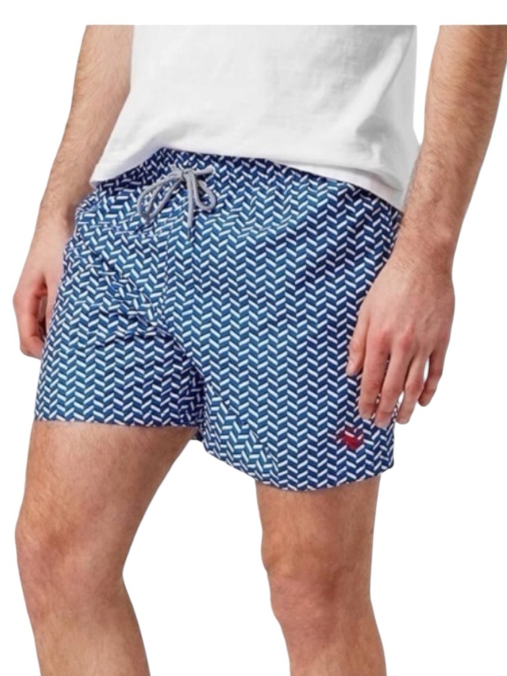 Ted Baker London Blue White Geo Lobster Lined Swim Trunks Shorts 3 /‎ Medium